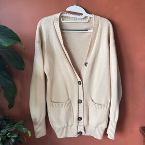 Cozy Cream Button-Front Women's Cardigan Sweater